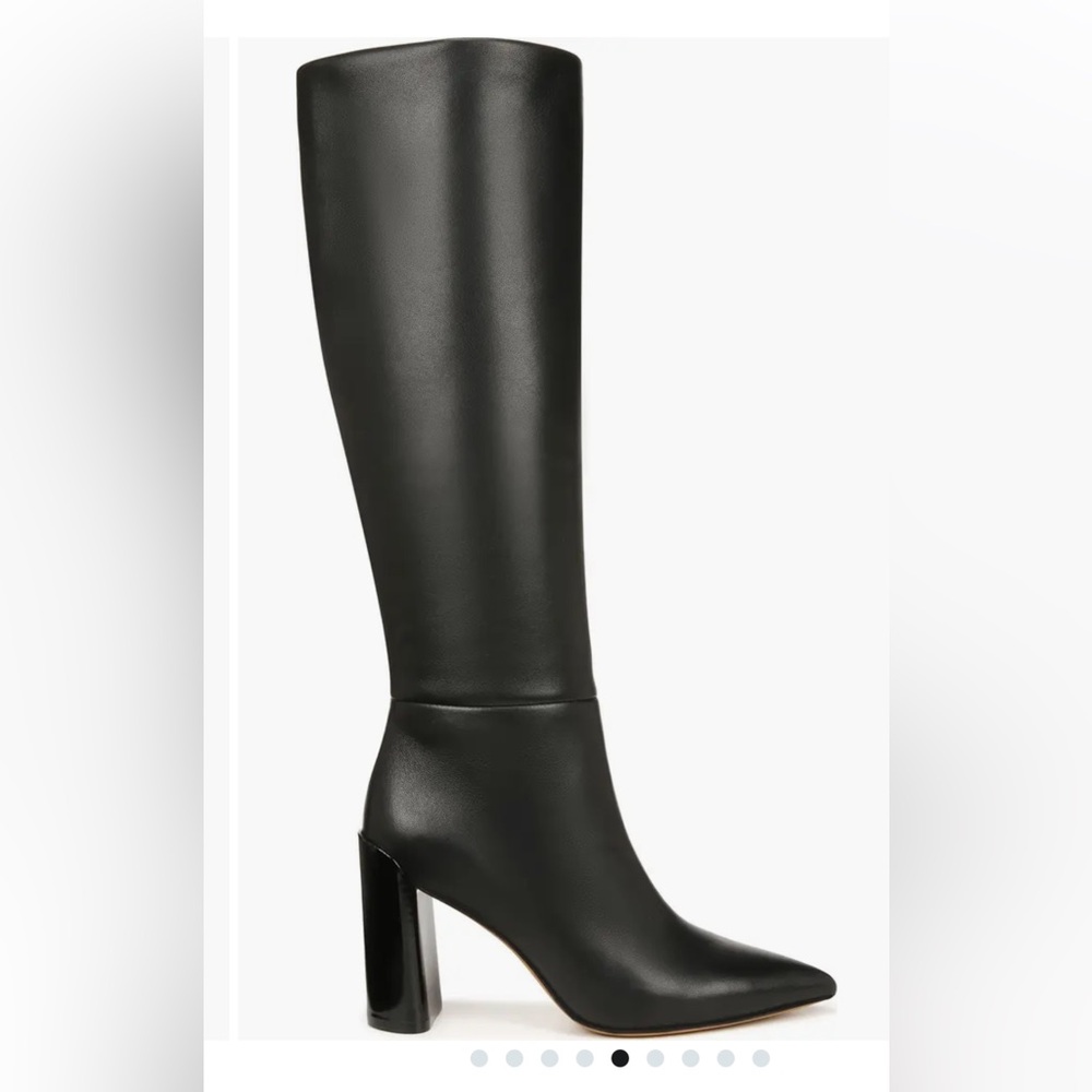 Vince Black Leather Heeled Boots